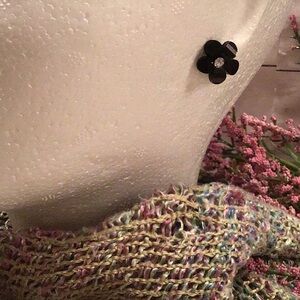 Black Flower Earrings